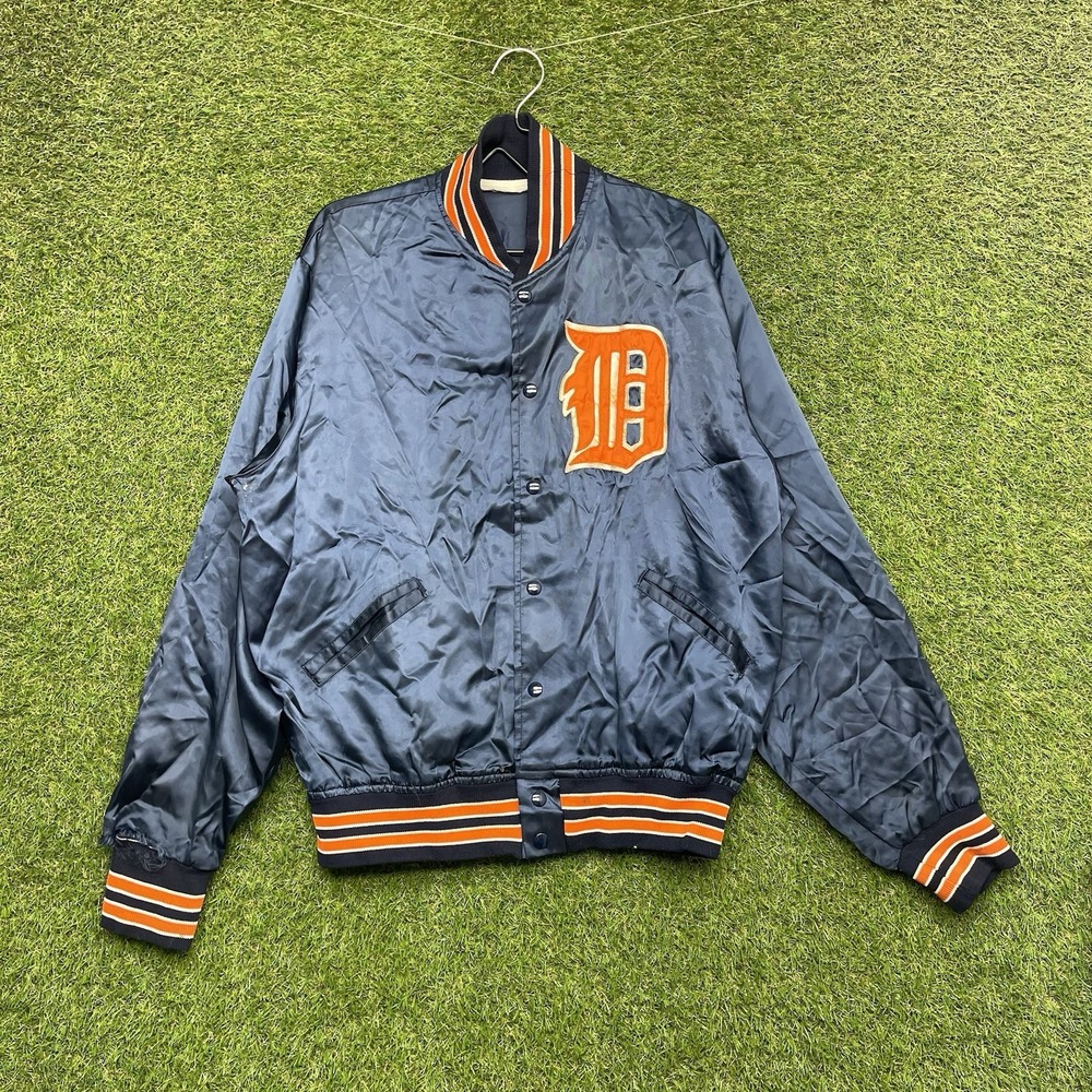Vintage Detroit Tigers Starter Jacket Mens Medium Satin MLB Faded Softshell 90s
